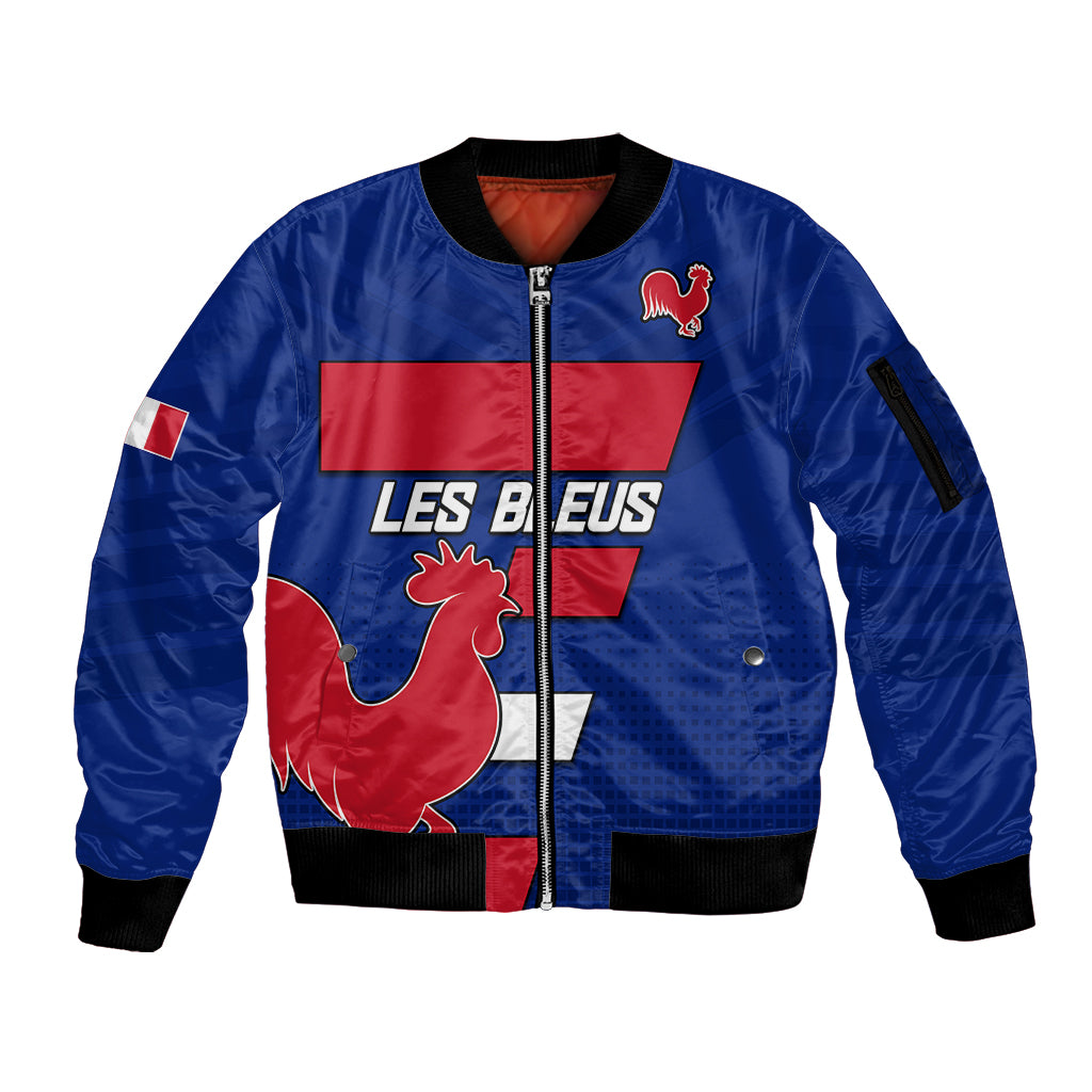 France Rugby 7s Come On Les Bleus Sleeve Zip Bomber Jacket - Wonder Print Shop