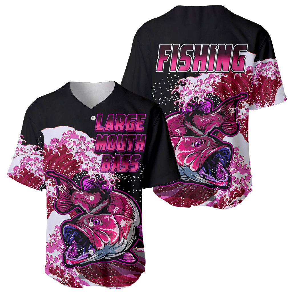 Largemouth Bass Fishing Red Baseball Jersey LT9 - Wonder Print Shop