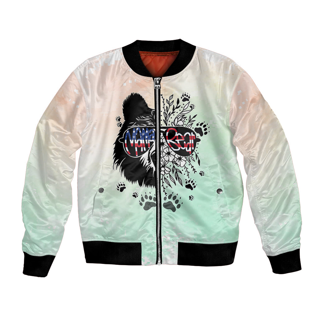 Personalised Mama Bear US Flag First Mother's Day Together Bomber Jacket TS07 - Wonder Print Shop