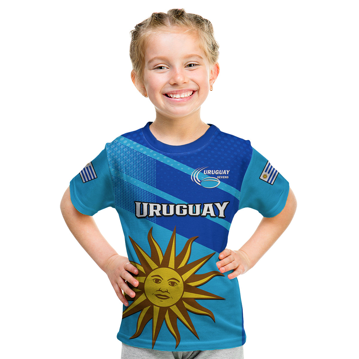 Uruguay Rugby 7s Sporty Style Kid T Shirt - Wonder Print Shop