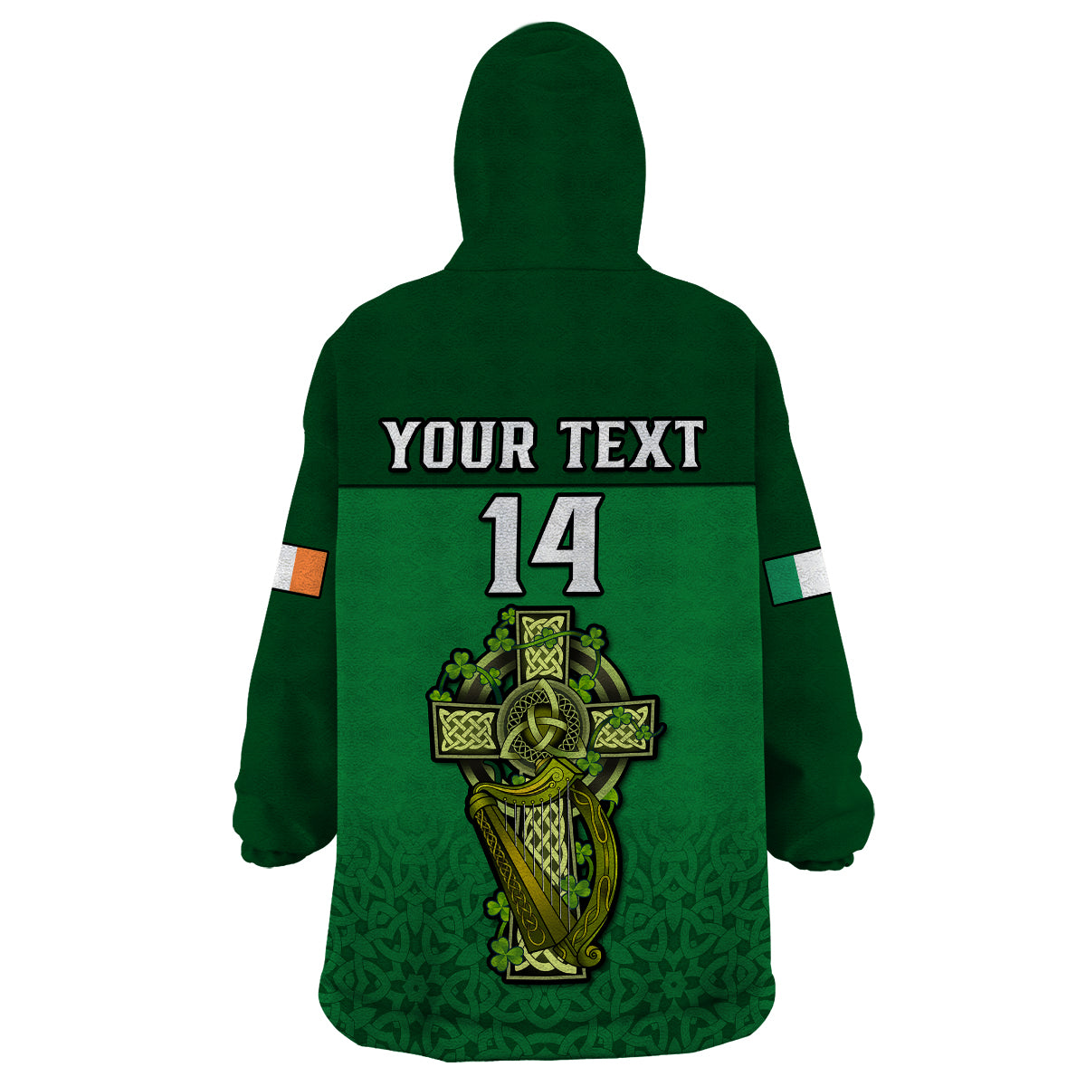 (Custom Text And Number) Ireland Rugby 2023 Champions Six Nations Irish Proud Wearable Blanket Hoodie - Wonder Print Shop