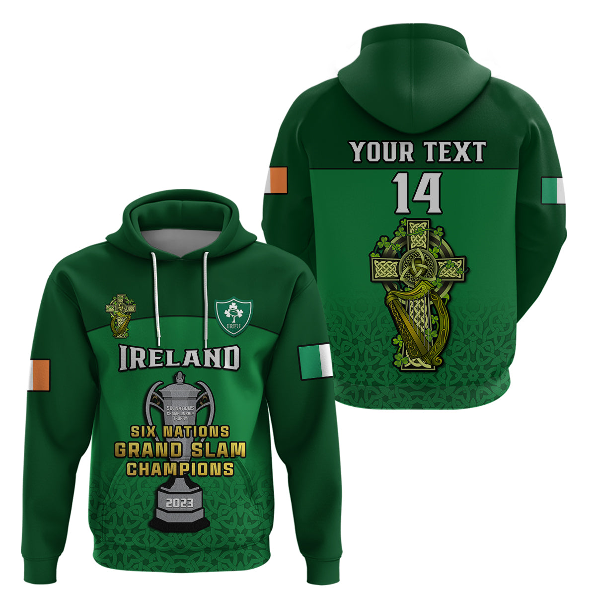 Custom Ireland Rugby 2023 Champions Six Nations Irish Proud Hoodie - Wonder Print Shop