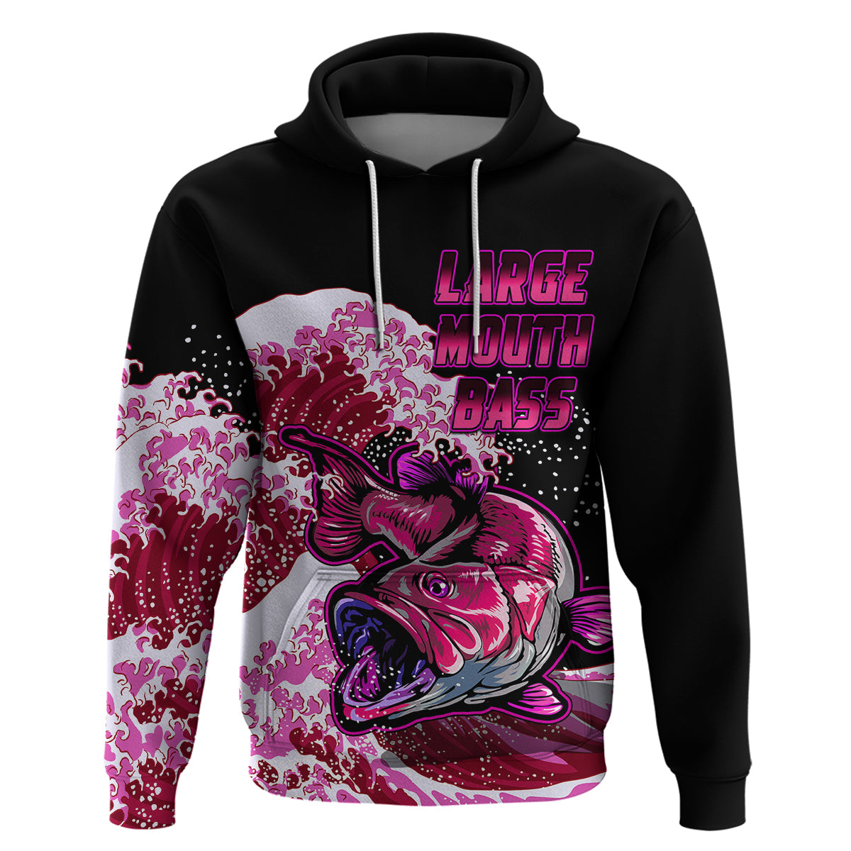 Largemouth Bass Fishing Red Hoodie - Wonder Print Shop