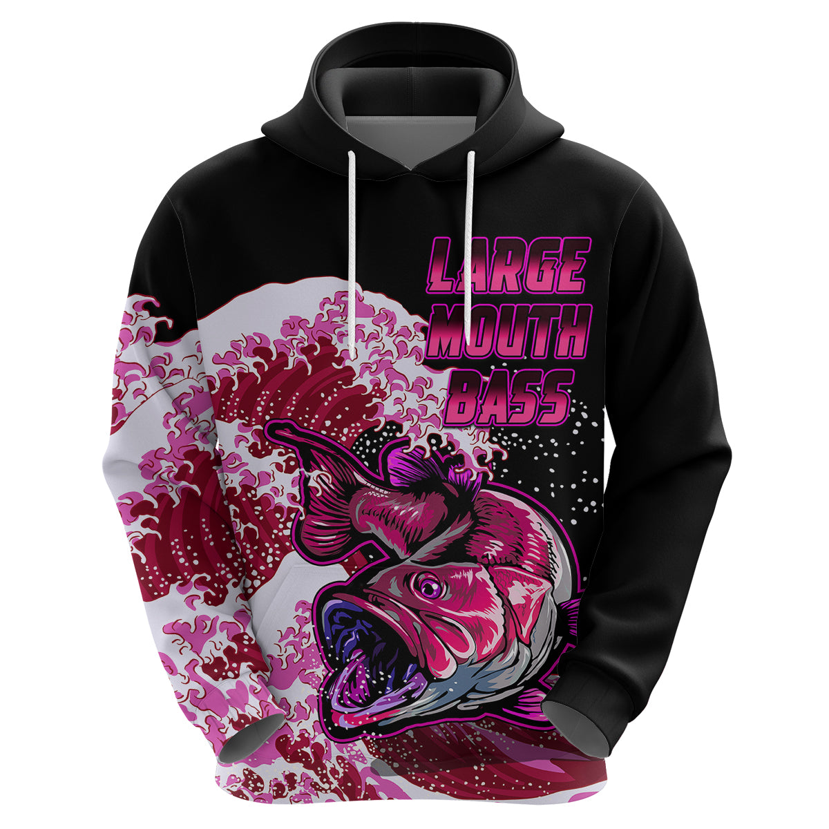 Largemouth Bass Fishing Red Hoodie - Wonder Print Shop