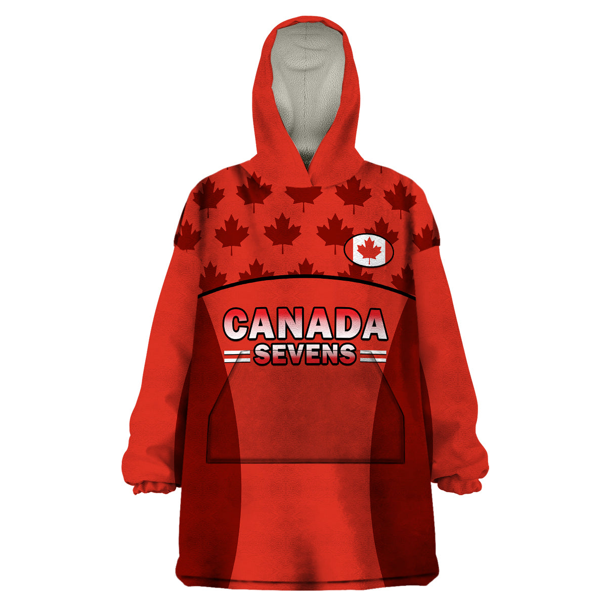(Custom Text And Number) Canada Rugby 7s Sporty Style Wearable Blanket Hoodie - Wonder Print Shop
