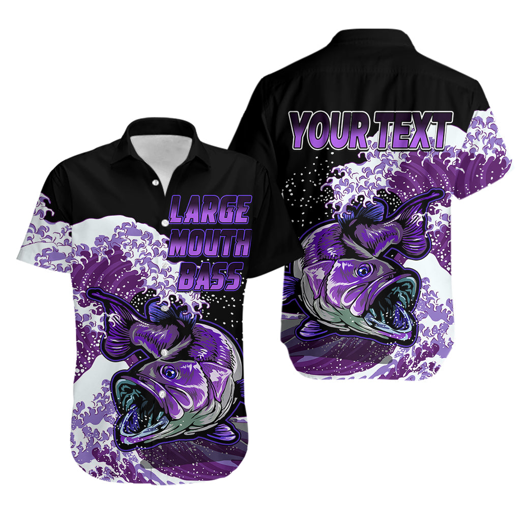 (Custom Personalised) Bass Fishing Purple Hawaiian Shirt - Wonder Print Shop
