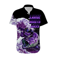 (Custom Personalised) Bass Fishing Purple Hawaiian Shirt - Wonder Print Shop