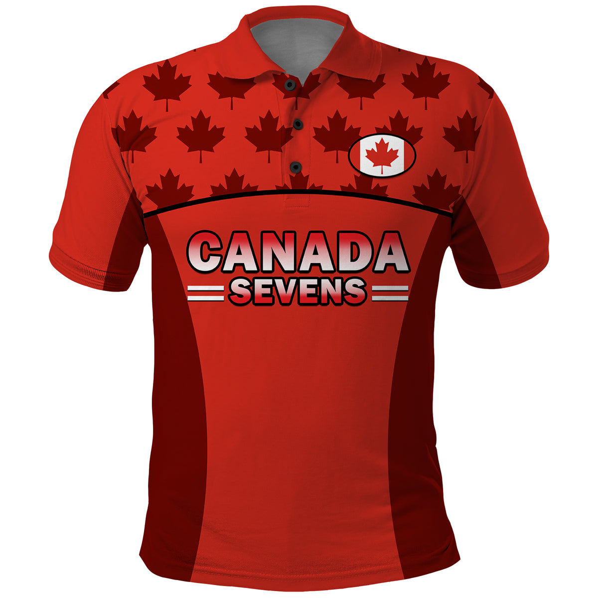 (Custom Text And Number) Canada Rugby 7s Polo Shirt Sporty Style - Wonder Print Shop