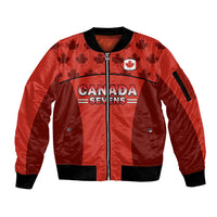 (Custom Text And Number) Canada Rugby 7s Sporty Style Sleeve Zip Bomber Jacket - Wonder Print Shop