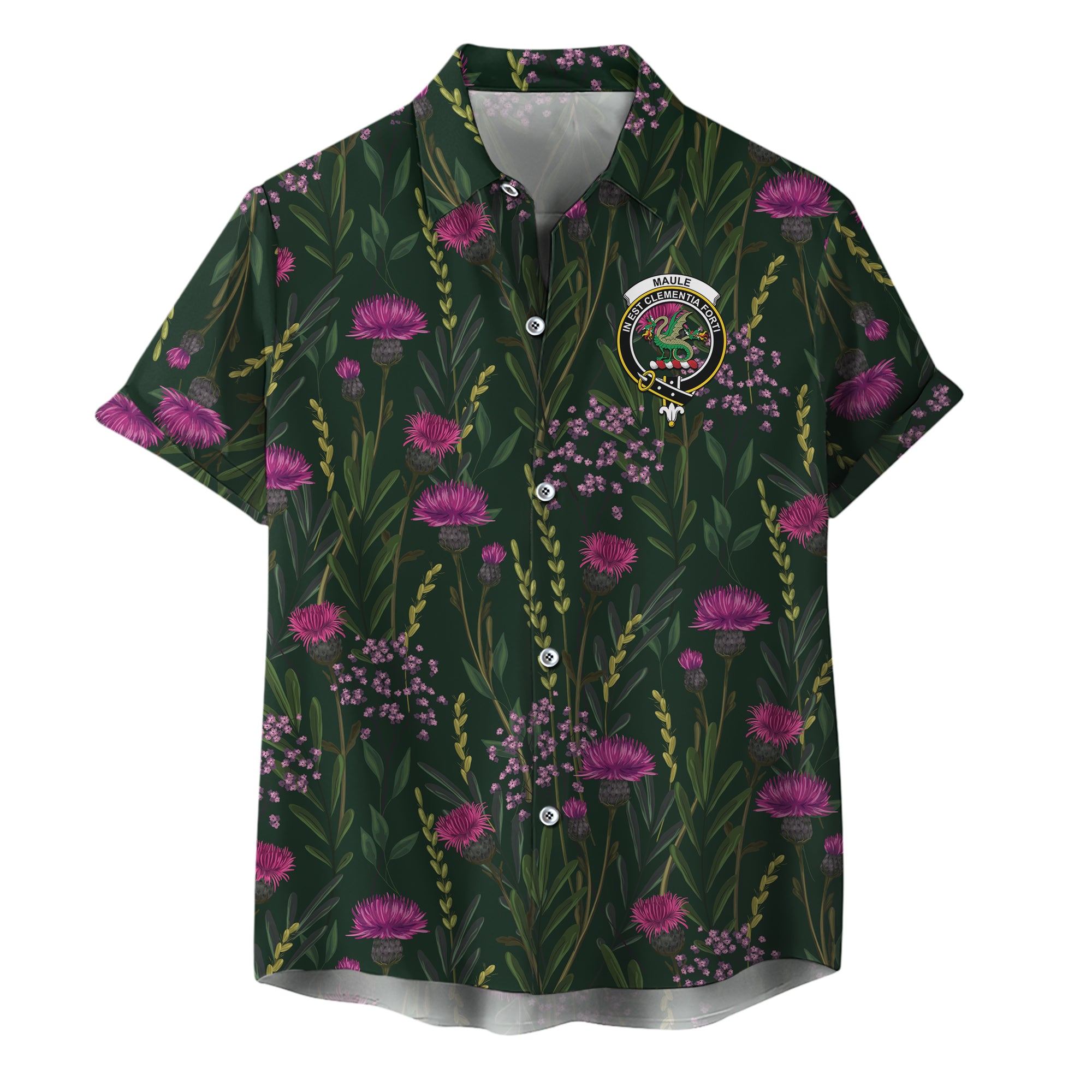 scottish-maule-clan-crest-thistle-hawaiian-shirt