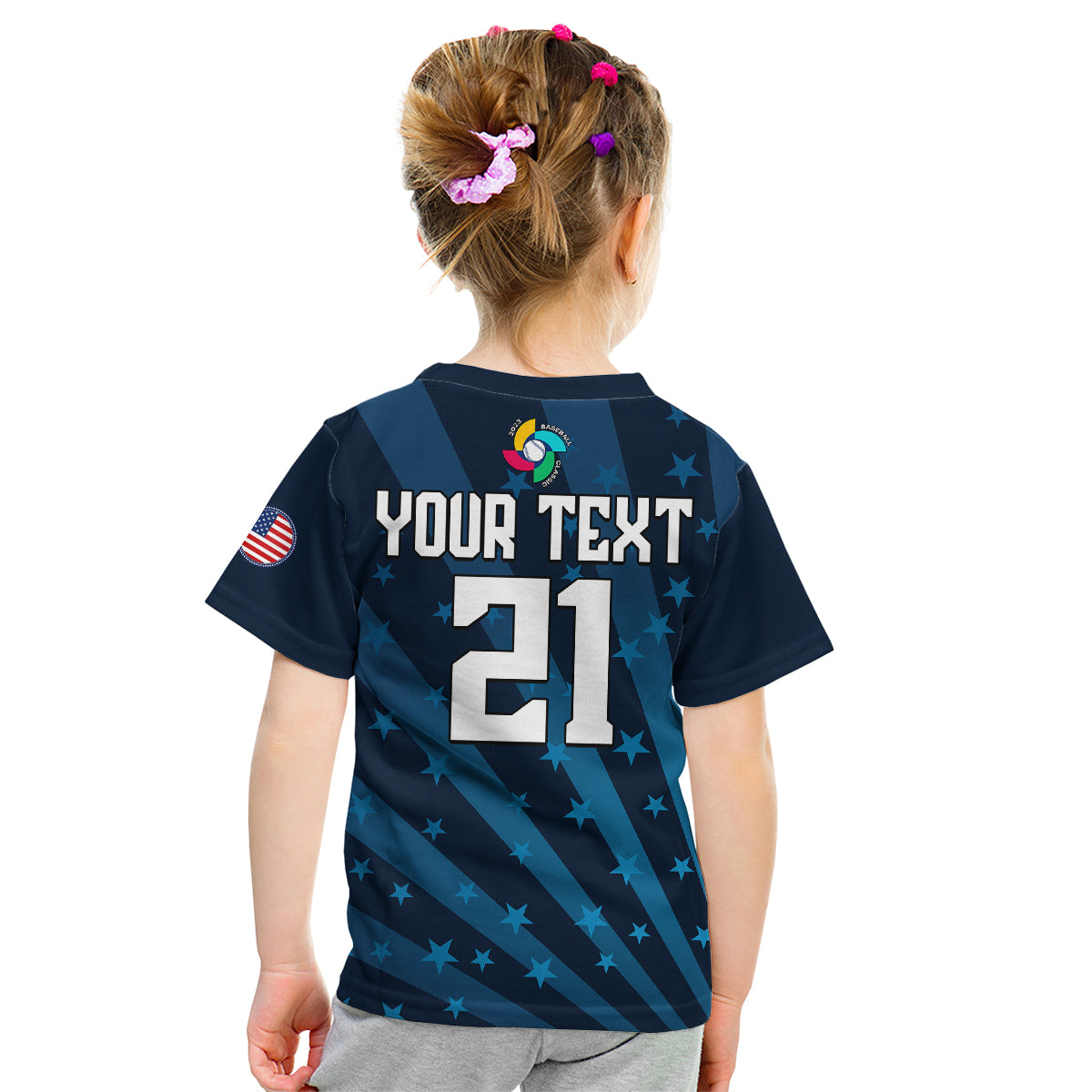 (Custom Personalised) United States 2023 Baseball Classic Kid T Shirt - Wonder Print Shop