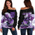 (Custom Personalised) Bass Fishing Purple Off Shoulder Sweater - Wonder Print Shop