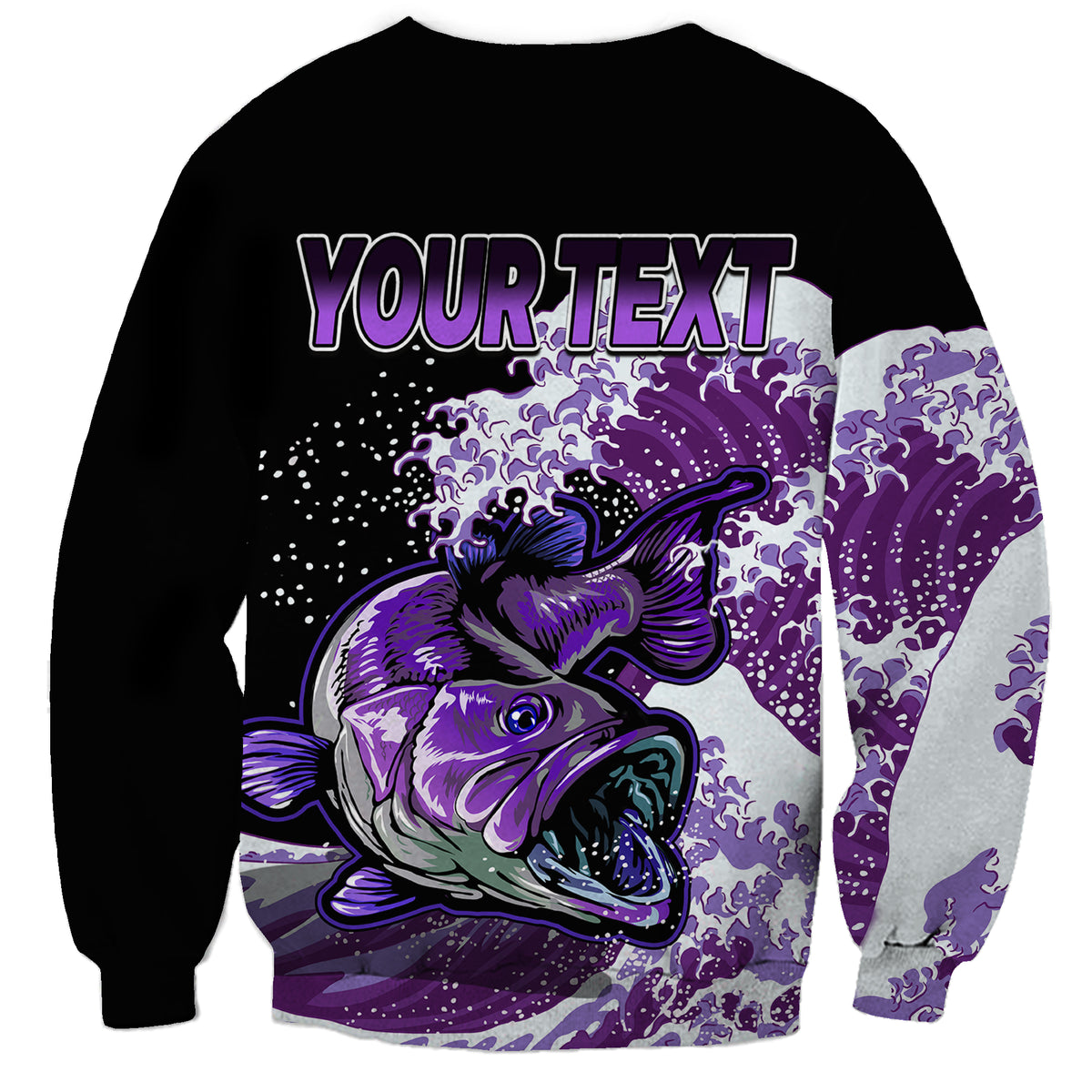 (Custom Personalised) Bass Fishing Purple Sweatshirt - Wonder Print Shop
