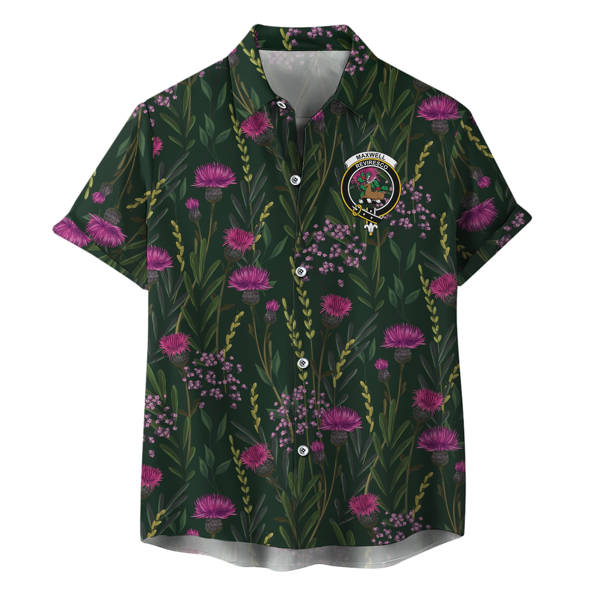 scottish-maxwell-clan-crest-thistle-hawaiian-shirt