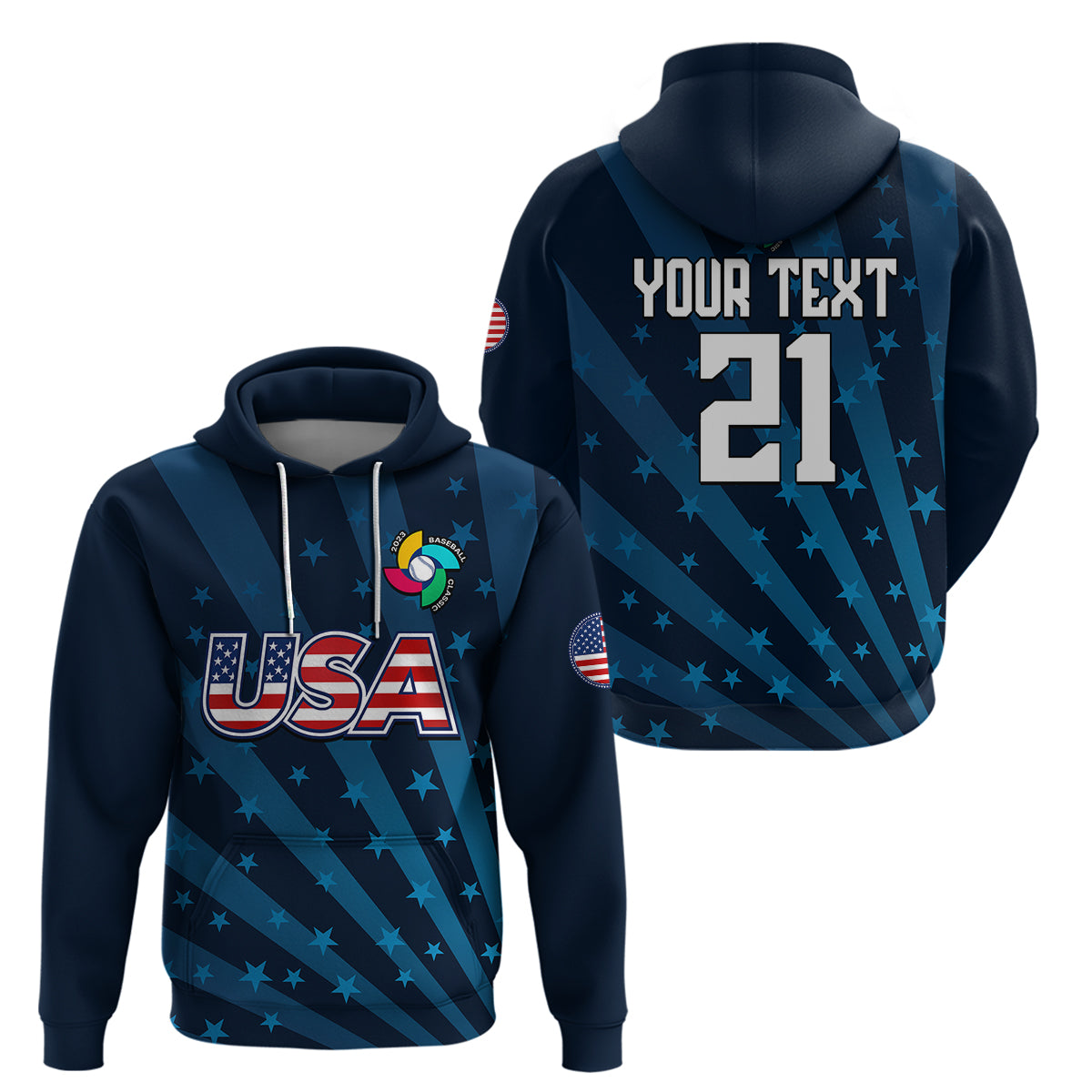 Custom United States 2023 Baseball Classic Hoodie - Wonder Print Shop