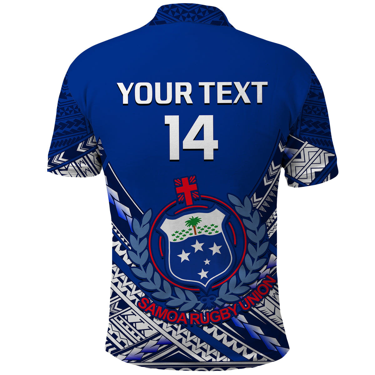 (Custom Text And Number) Samoan Rugby Manu Samoa 7s Polynesian Pattern Polo Shirt - Wonder Print Shop