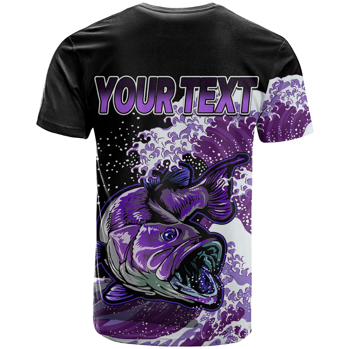 Custom Bass Fishing Purple T Shirt - Wonder Print Shop