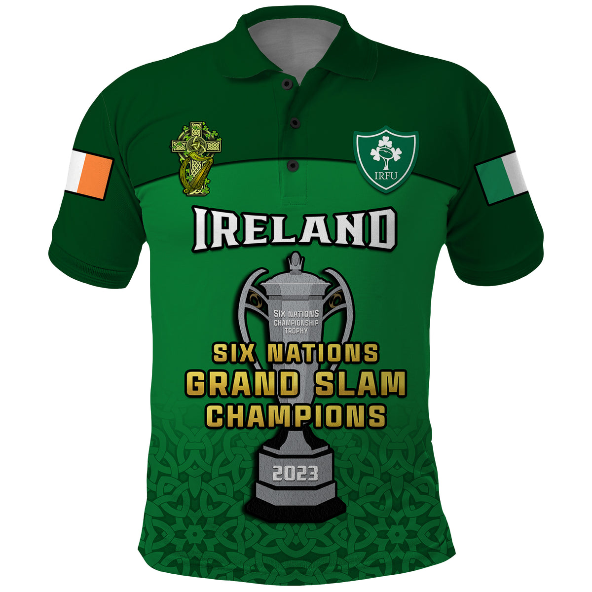 Ireland Rugby 2023 Champions Six Nations Irish Proud Polo Shirt - Wonder Print Shop