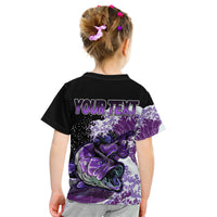 (Custom Personalised) Bass Fishing Purple Kid T Shirt - Wonder Print Shop