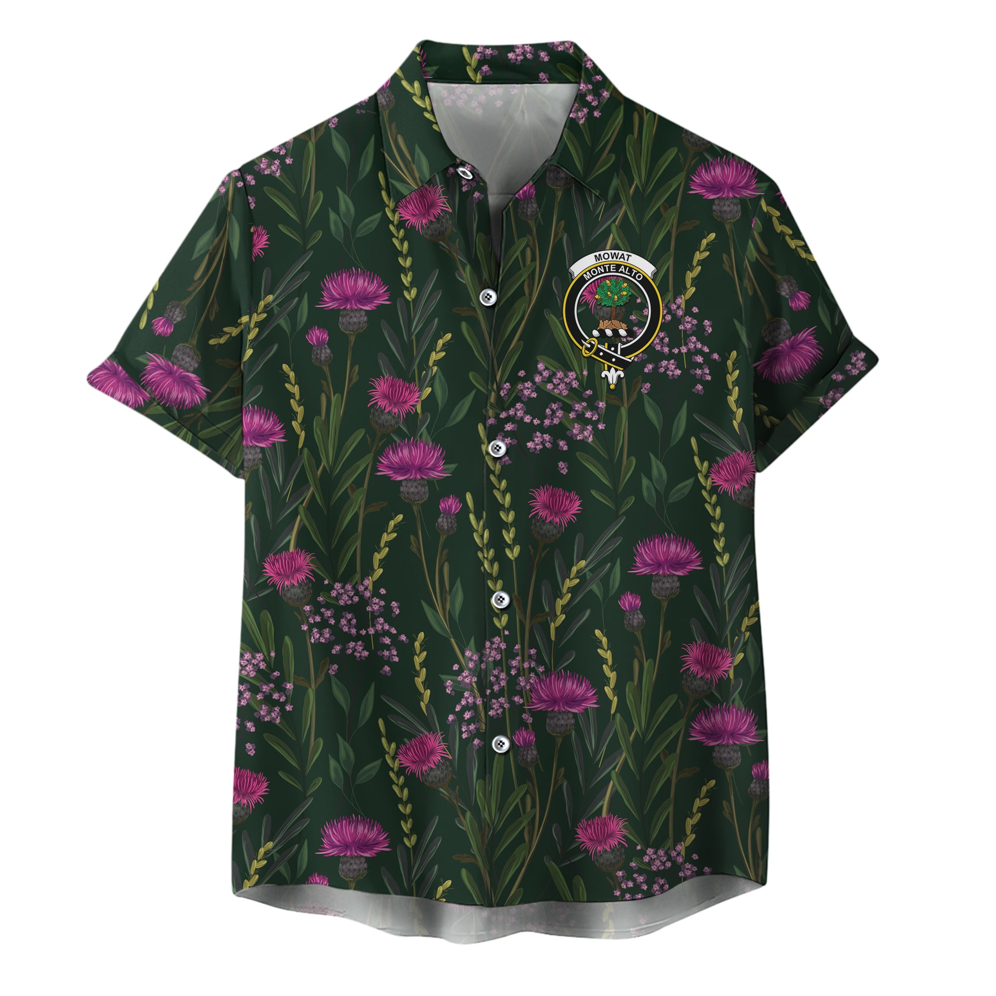 scottish-mowat-clan-crest-thistle-hawaiian-shirt