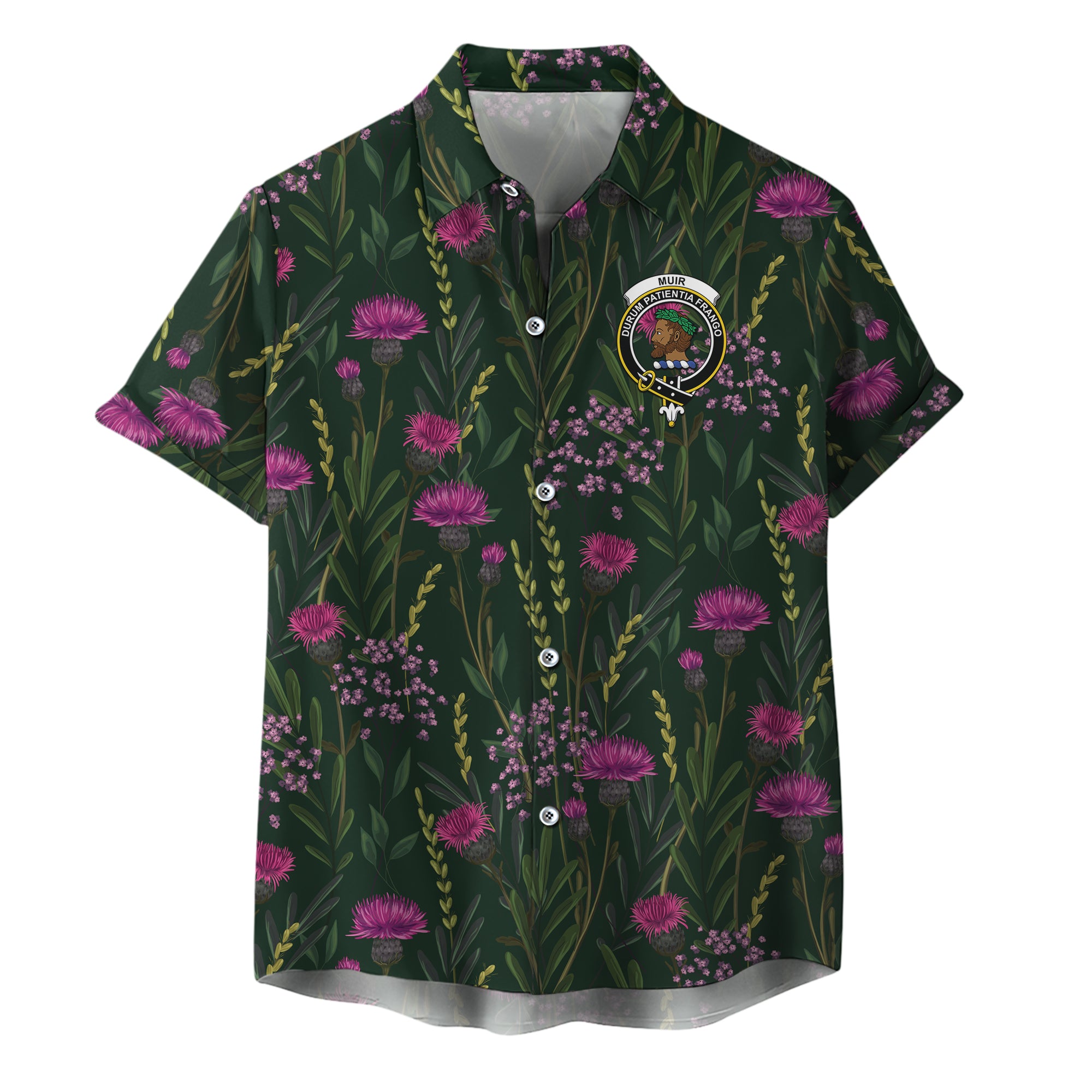 scottish-muir-clan-crest-thistle-hawaiian-shirt