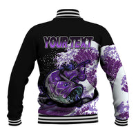 (Custom Personalised) Bass Fishing Purple Baseball Jacket LT9 - Wonder Print Shop