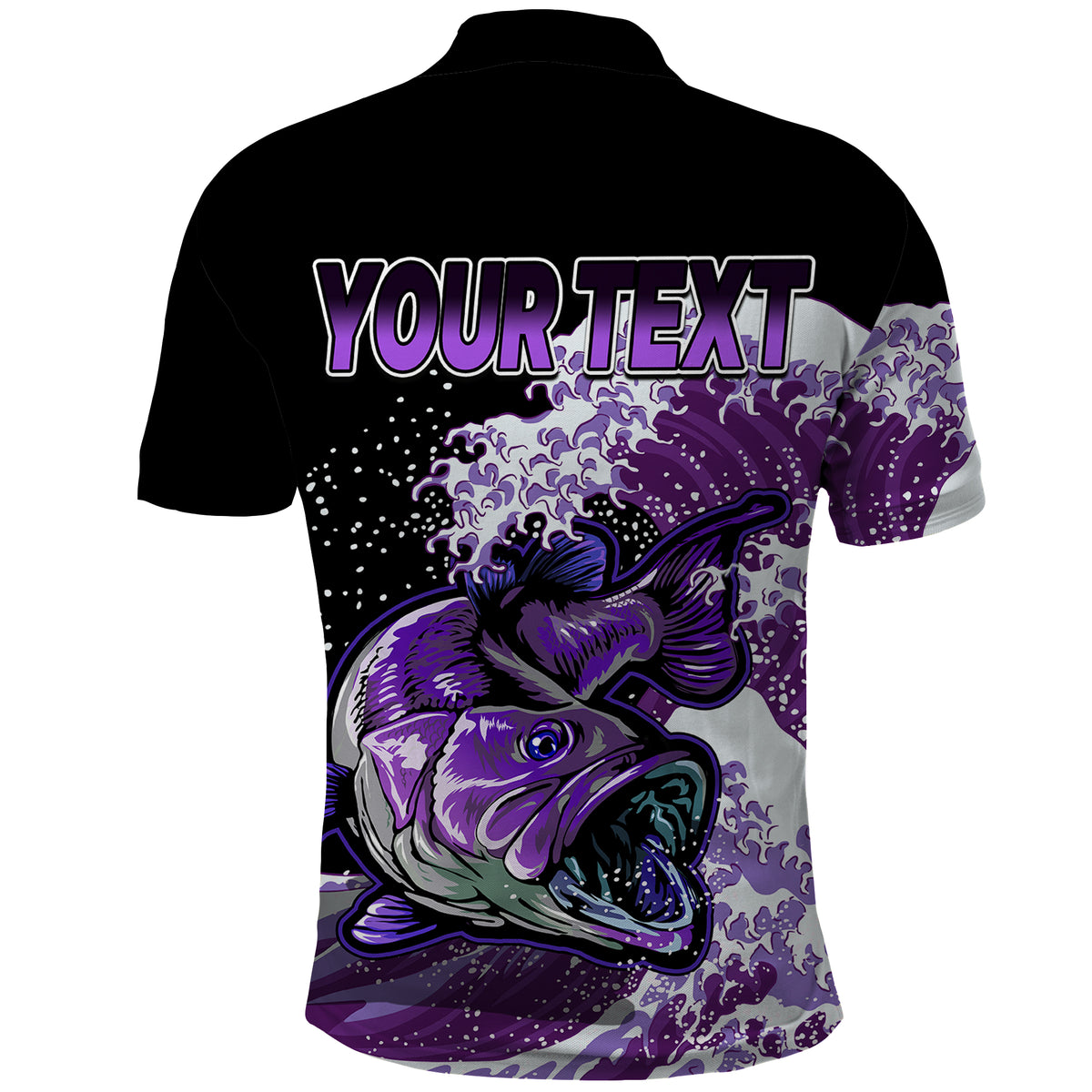 Custom Bass Fishing Purple Polo Shirt - Wonder Print Shop