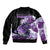 (Custom Personalised) Bass Fishing Purple Sleeve Zip Bomber Jacket - Wonder Print Shop