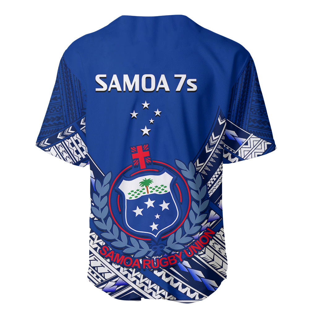 Samoan Rugby Manu Samoa 7s Polynesian Pattern Baseball Jersey - Wonder Print Shop