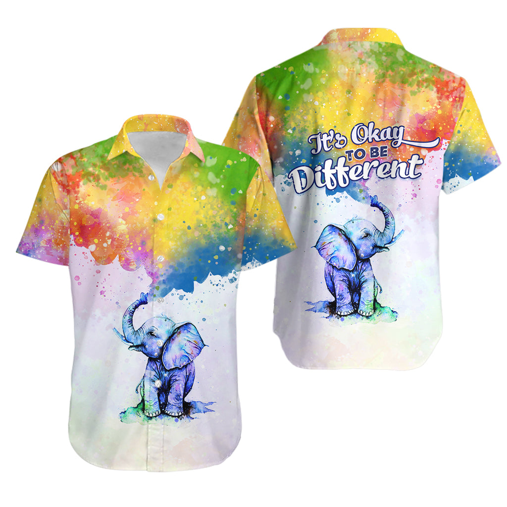 Autism Elephant Watercolor Style - It's Okay To Be Different Hawaiian Shirt TS07 - Wonder Print Shop