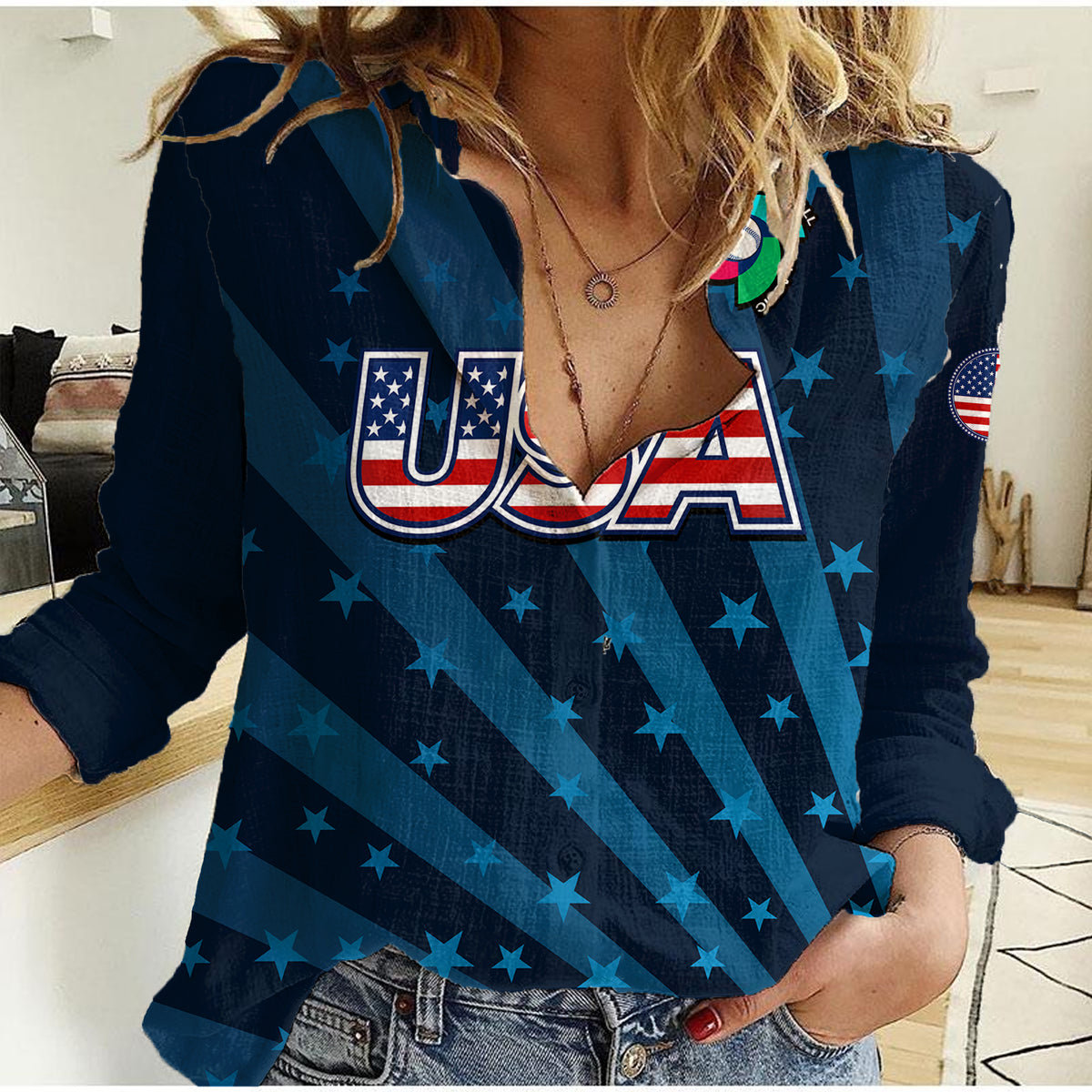 United States 2023 Baseball Classic Women Casual Shirt - Wonder Print Shop