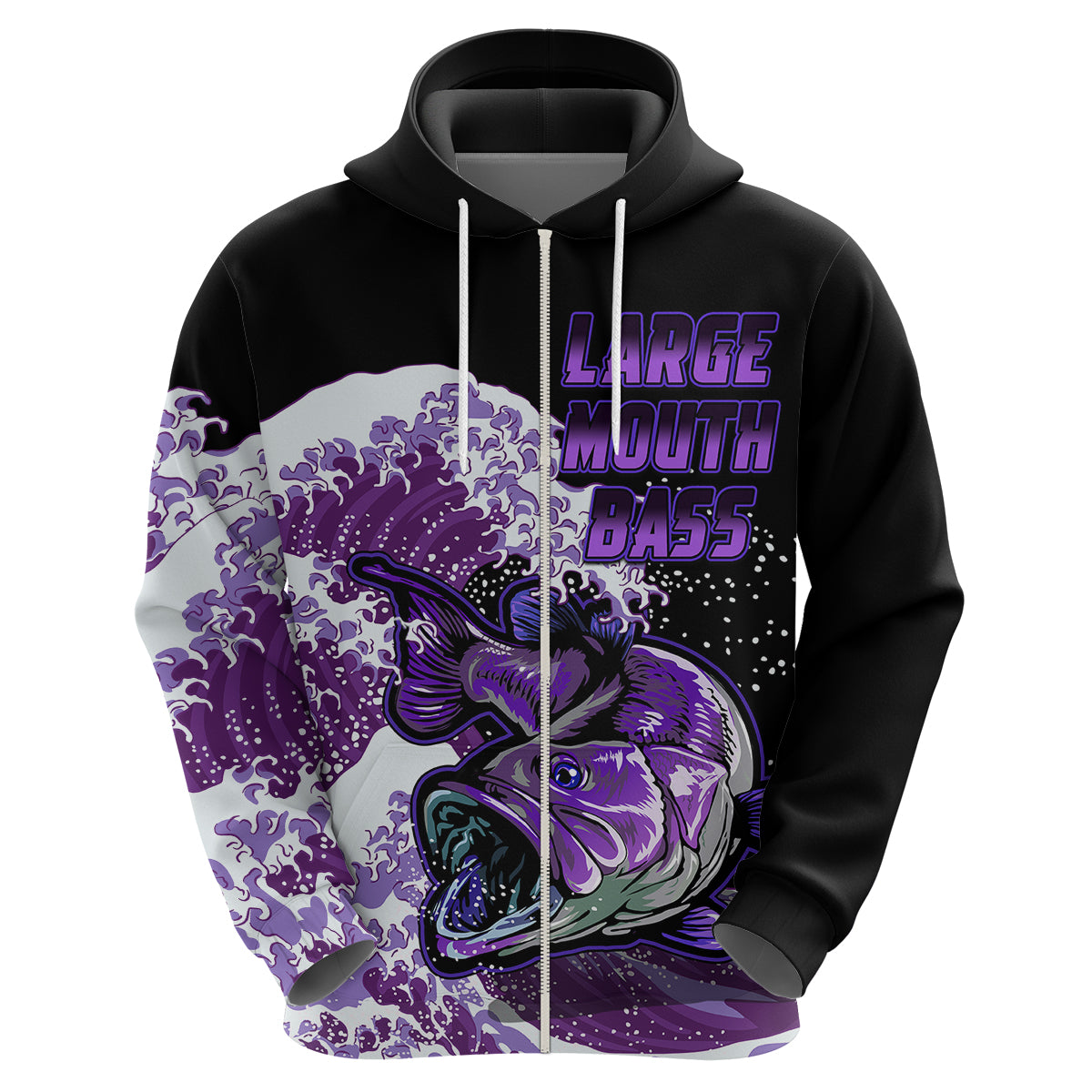 Custom Bass Fishing Hoodie Purple - Wonder Print Shop