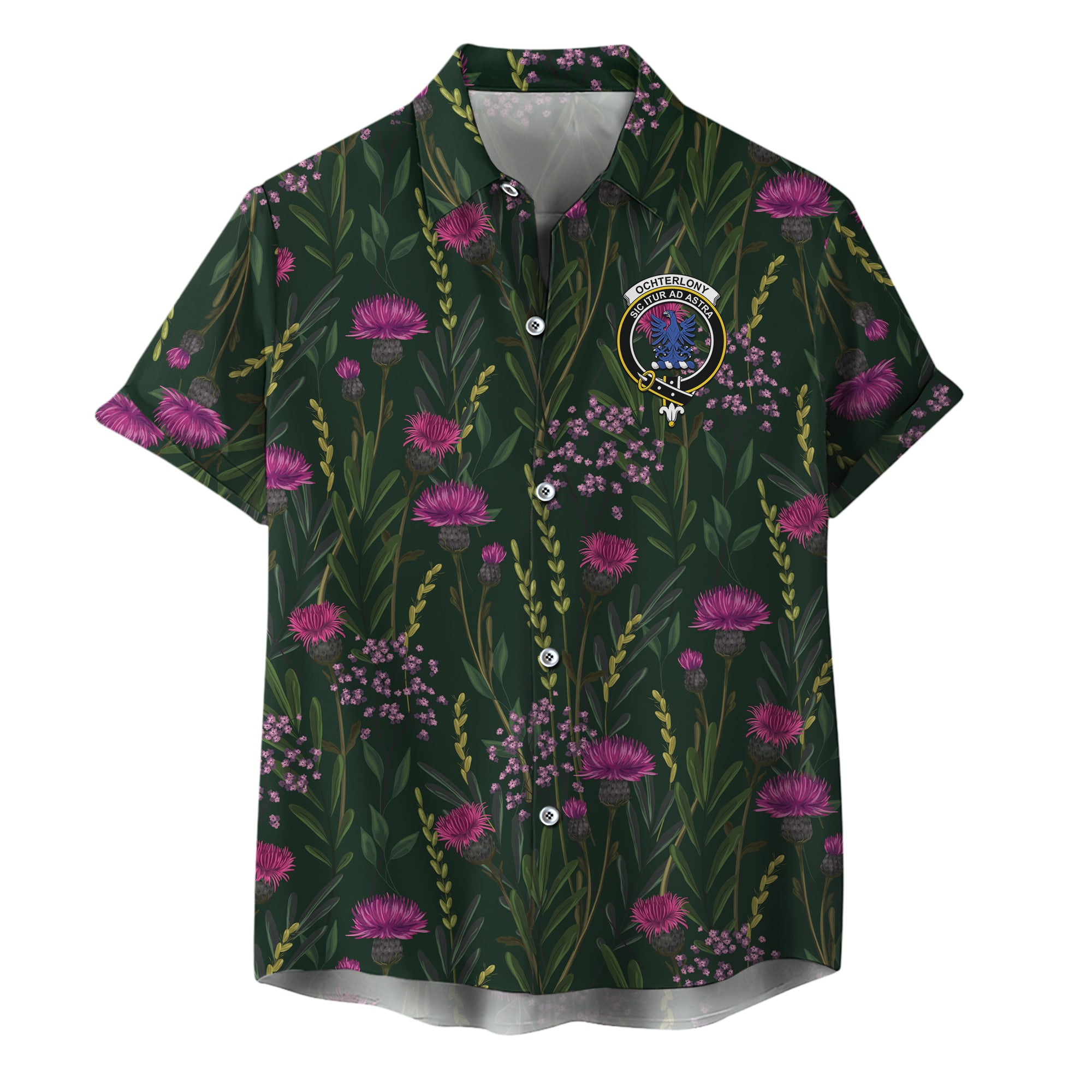 scottish-ochterlony-clan-crest-thistle-hawaiian-shirt