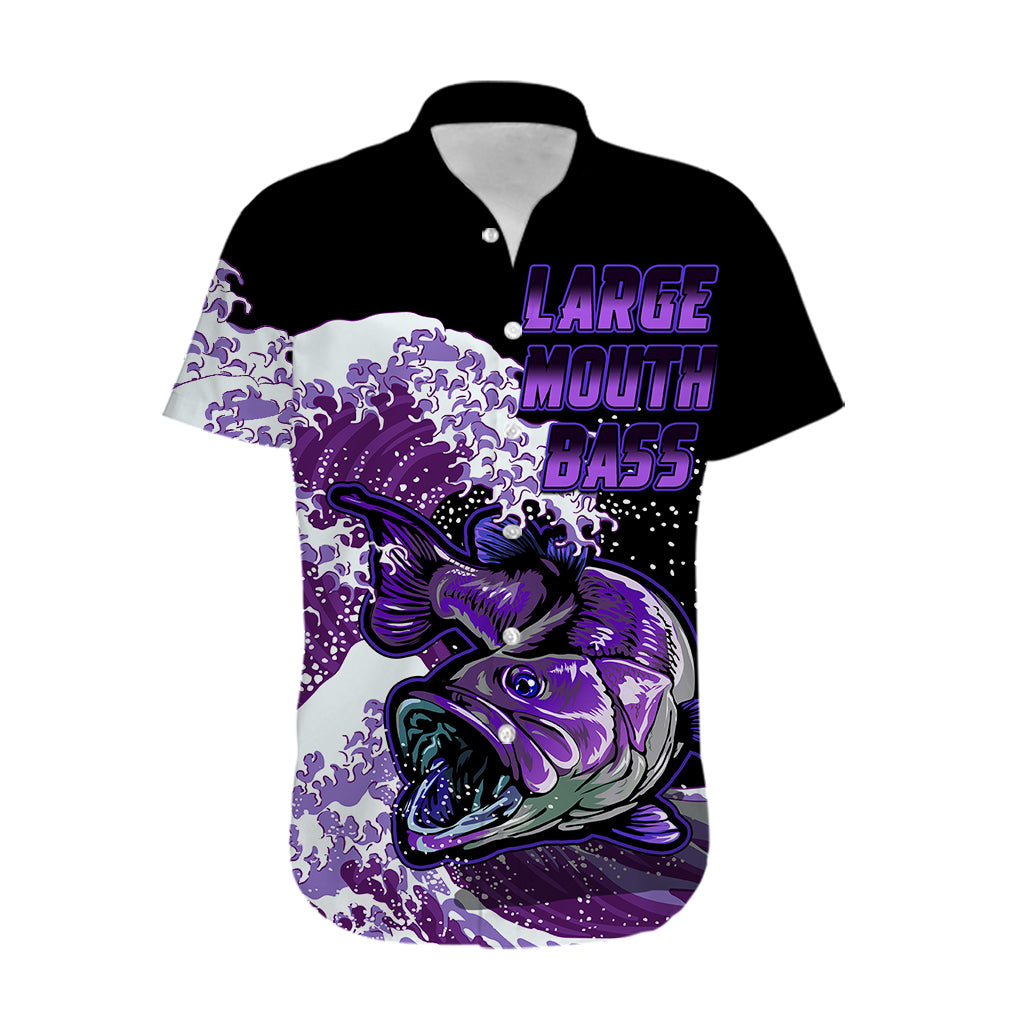 Largemouth Bass Fishing Purple Hawaiian Shirt - Wonder Print Shop