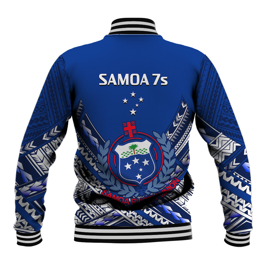 Samoan Rugby Manu Samoa 7s Polynesian Pattern Baseball Jacket - Wonder Print Shop