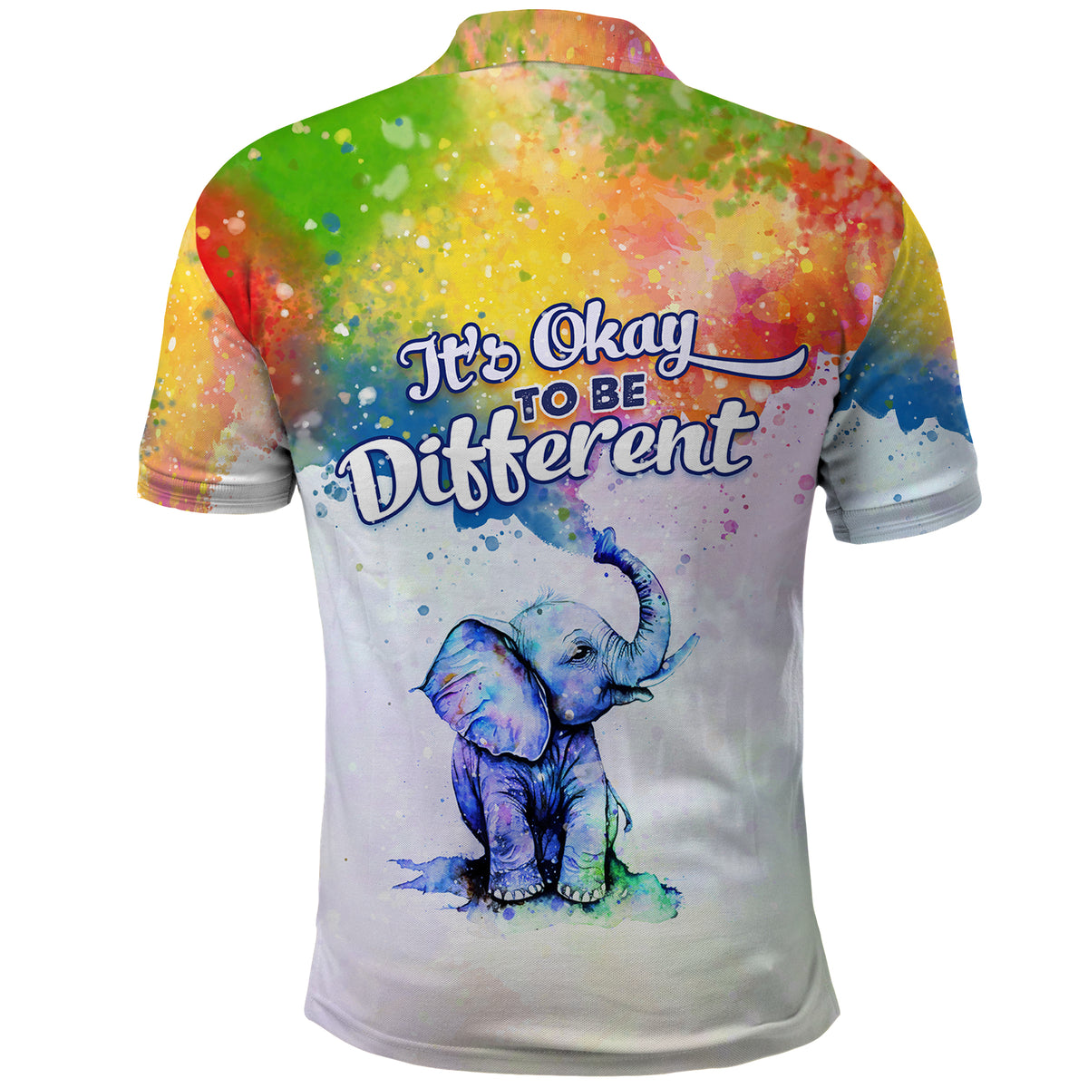 Autism Elephant Watercolor Style Its Okay To Be Different Polo Shirt TS07 - Wonder Print Shop