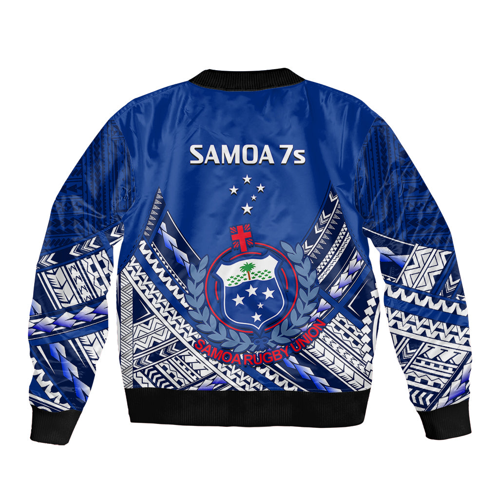 Samoan Rugby Manu Samoa 7s Polynesian Pattern Bomber Jacket - Wonder Print Shop