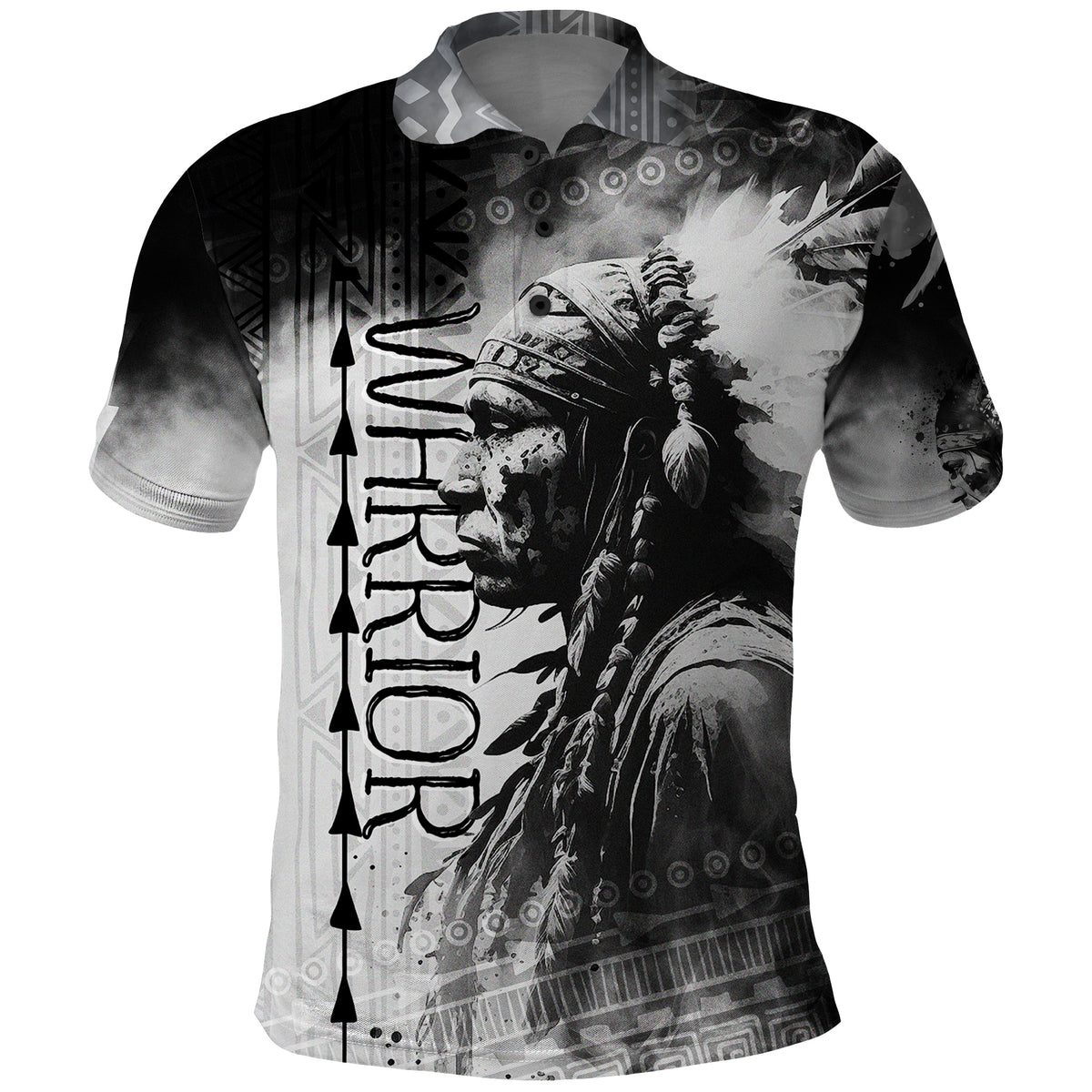 Native American Chiefs Headdress Warriors Smoking Style Polo Shirt - Wonder Print Shop