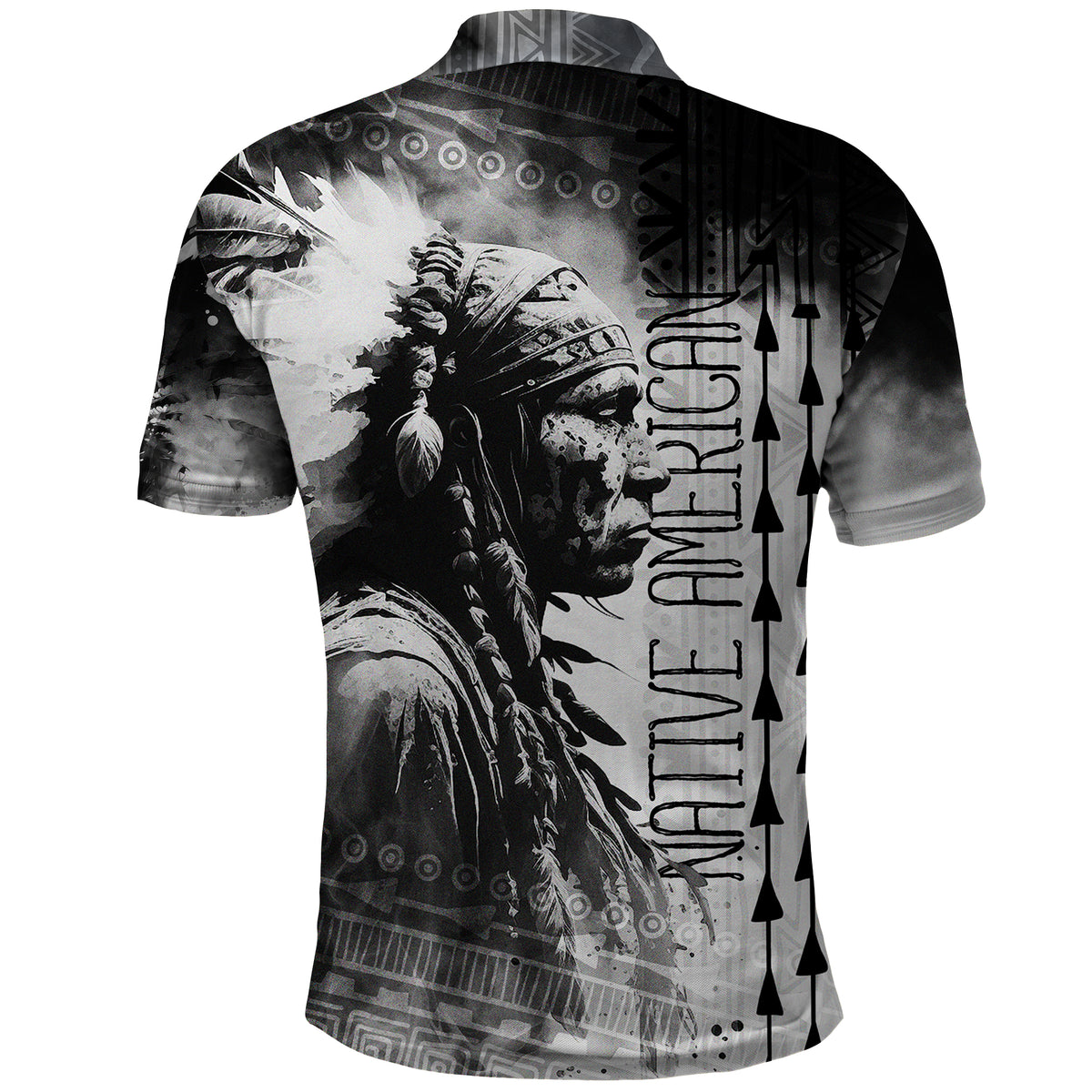Native American Chiefs Headdress Warriors Smoking Style Polo Shirt - Wonder Print Shop