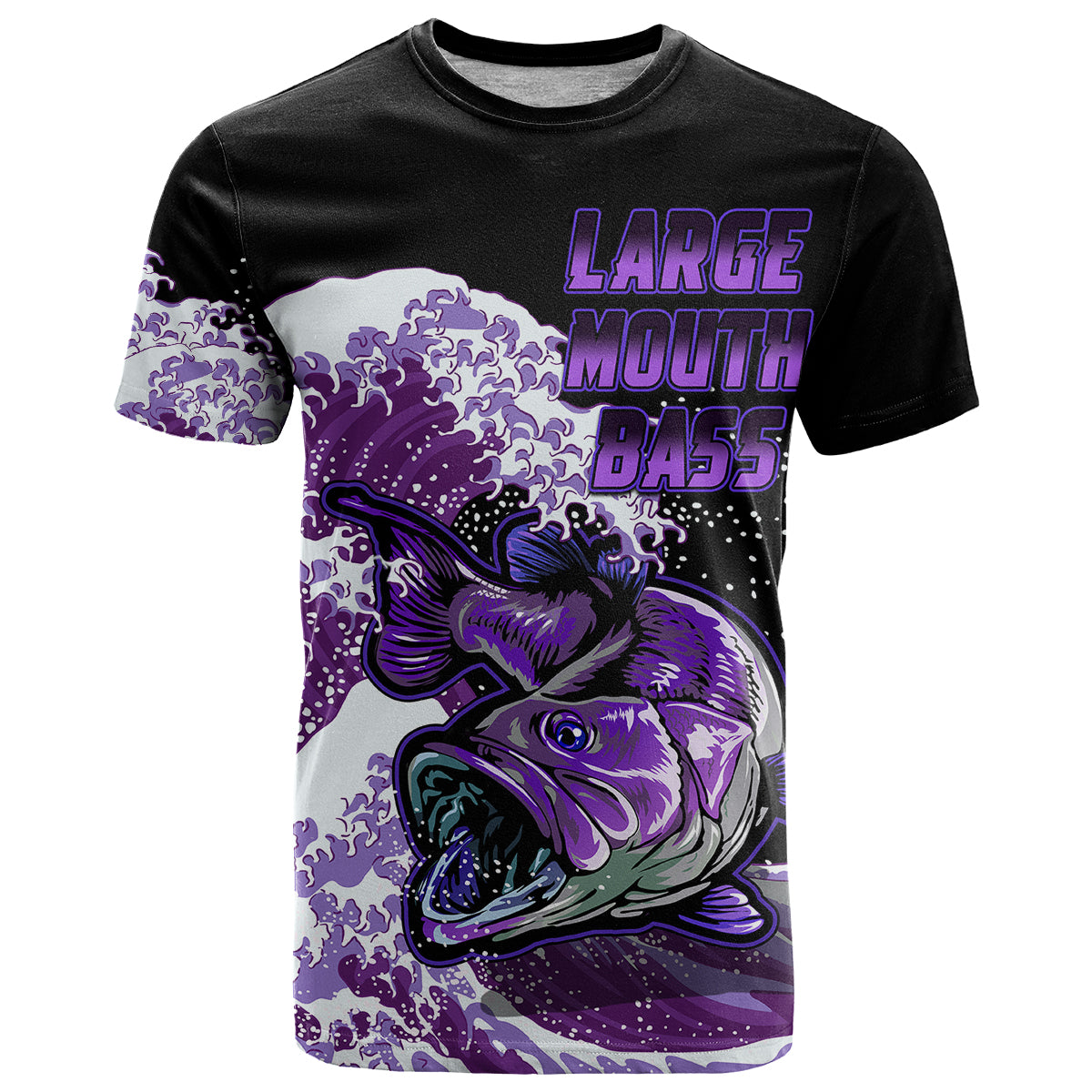 Largemouth Bass Fishing Purple T Shirt - Wonder Print Shop