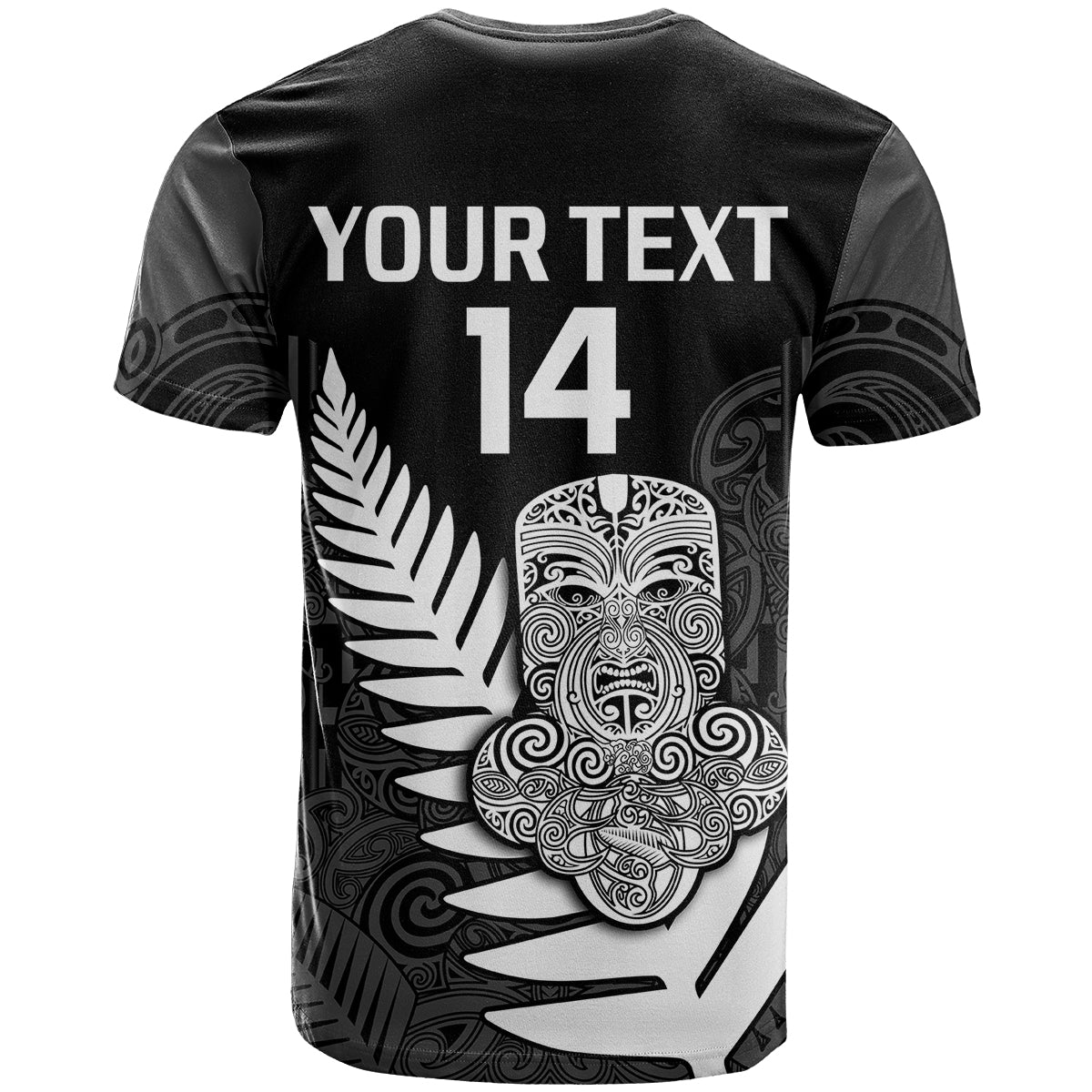 Custom Aotearoa Rugby Sevens All Black Tiki Fern T Shirt - Wonder Print Shop
