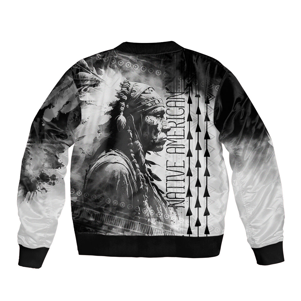 Native American Chiefs Headdress Warriors Smoking Style Bomber Jacket - Wonder Print Shop