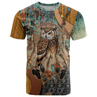 Native American Dreamcatcher Owl and Feathers T Shirt - Wonder Print Shop
