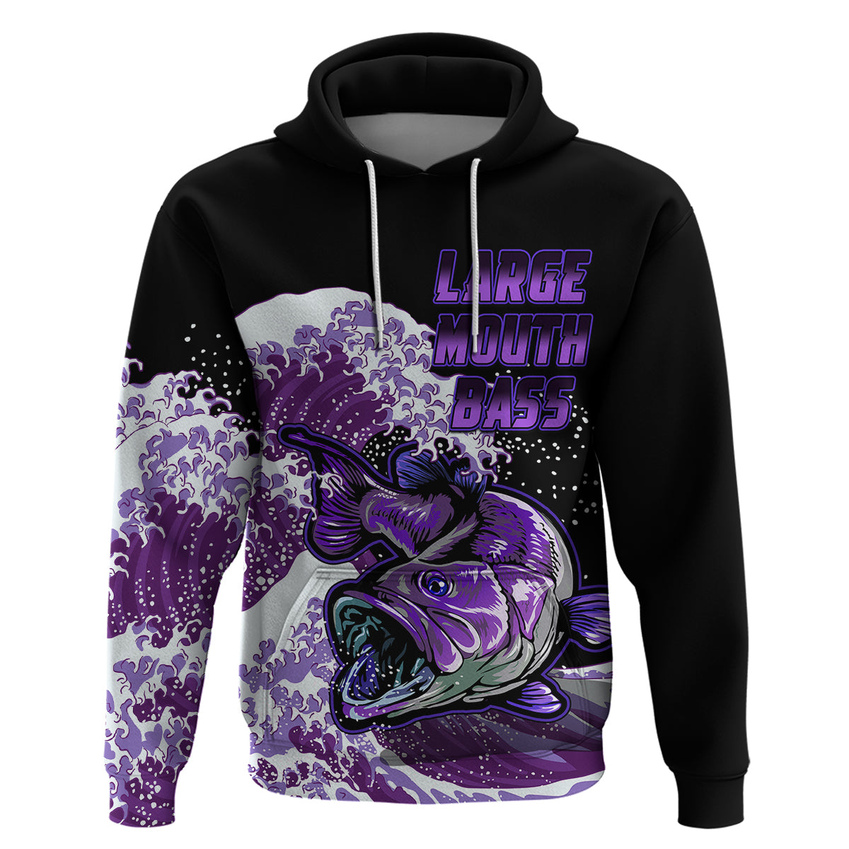 Largemouth Bass Fishing Purple Hoodie - Wonder Print Shop