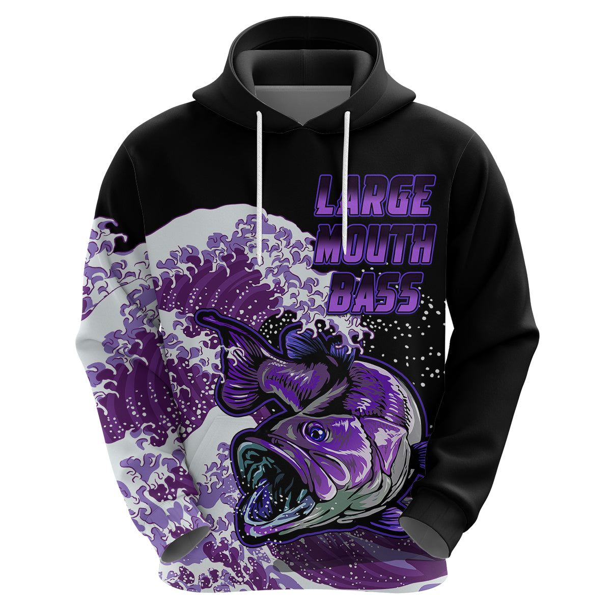 Largemouth Bass Fishing Purple Hoodie - Wonder Print Shop