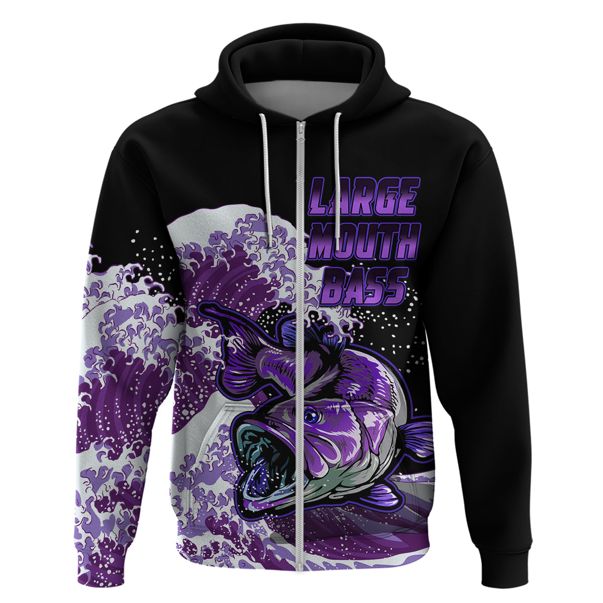Largemouth Bass Fishing Purple Hoodie - Wonder Print Shop