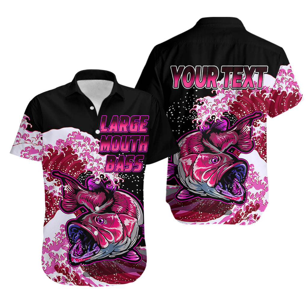 (Custom Personalised) Bass Fishing Pink Hawaiian Shirt - Wonder Print Shop