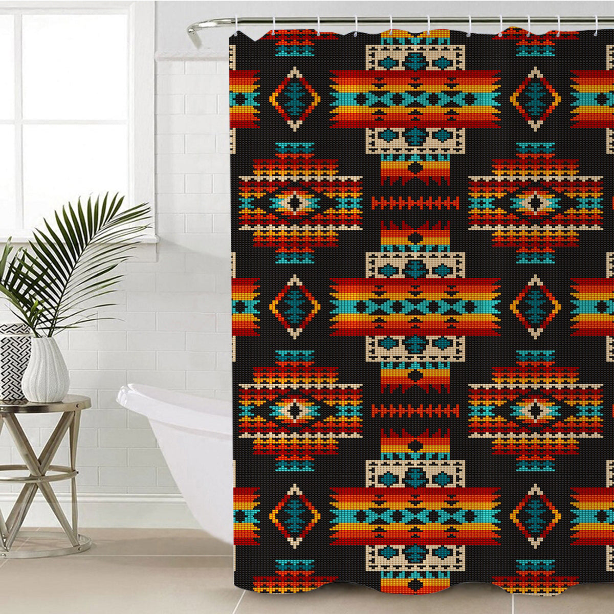 black-pattern-native-shower-curtain