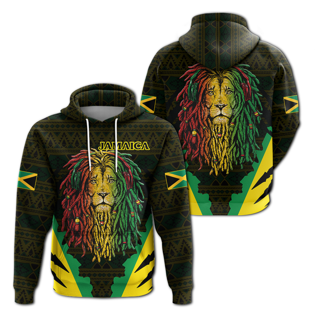 Jamaica Rastafarian Lion Pride Hoodie LT12 - Wonder Print Shop