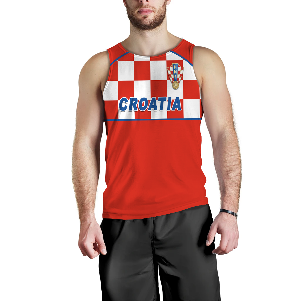 Croatia Football 2022 Checkerboard Men Tank Top - LT12